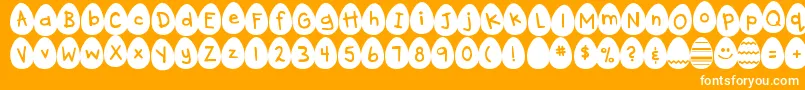 DjbEggsellentWobbly Font – White Fonts on Orange Background
