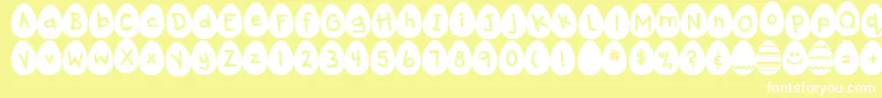 DjbEggsellentWobbly Font – White Fonts on Yellow Background