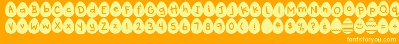 DjbEggsellentWobbly Font – Yellow Fonts on Orange Background