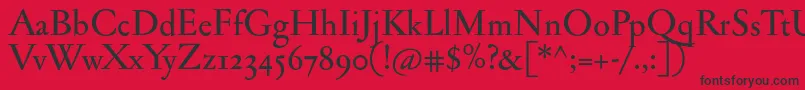 Jannonmedosf Font – Black Fonts on Red Background