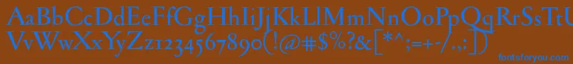 Jannonmedosf Font – Blue Fonts on Brown Background