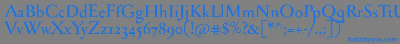 Jannonmedosf Font – Blue Fonts on Gray Background