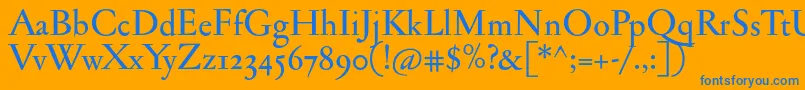 Jannonmedosf Font – Blue Fonts on Orange Background