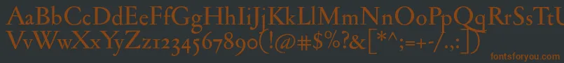 Шрифт Jannonmedosf – коричневые шрифты на чёрном фоне
