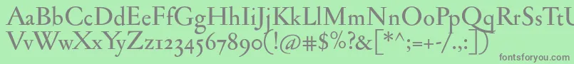 Jannonmedosf Font – Gray Fonts on Green Background