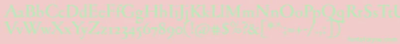 Jannonmedosf Font – Green Fonts on Pink Background