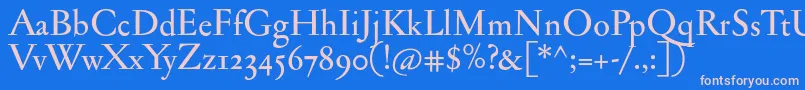 Jannonmedosf Font – Pink Fonts on Blue Background