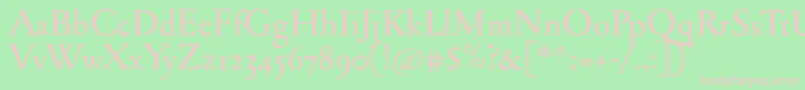 Jannonmedosf Font – Pink Fonts on Green Background