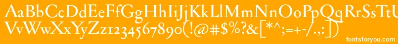 Jannonmedosf Font – White Fonts on Orange Background