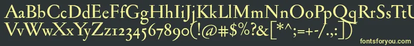 Jannonmedosf Font – Yellow Fonts on Black Background