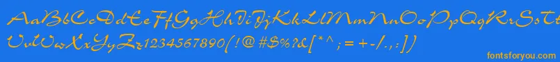 CharmeLt Font – Orange Fonts on Blue Background