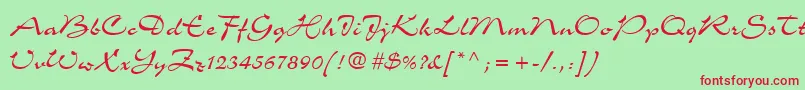 CharmeLt Font – Red Fonts on Green Background