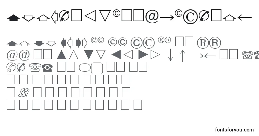 Schriftart AbacusonesskRegular – Alphabet, Zahlen, spezielle Symbole