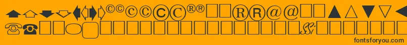 Fonte AbacusonesskRegular – fontes pretas em um fundo laranja