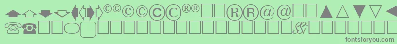 フォントAbacusonesskRegular – 緑の背景に灰色の文字