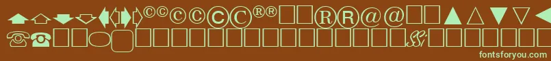 Шрифт AbacusonesskRegular – зелёные шрифты на коричневом фоне