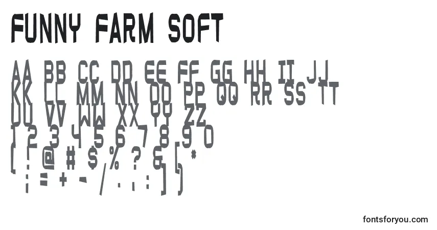 Schriftart Funny Farm Soft – Alphabet, Zahlen, spezielle Symbole