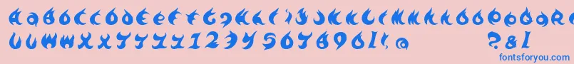 Te7002 Font – Blue Fonts on Pink Background