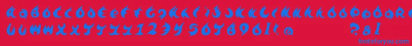 Te7002 Font – Blue Fonts on Red Background