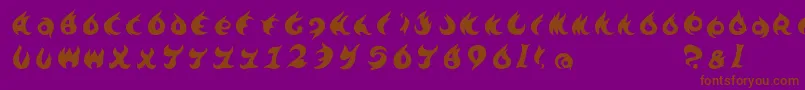 Te7002 Font – Brown Fonts on Purple Background