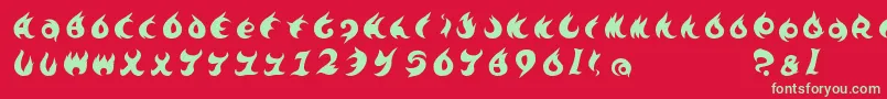Te7002 Font – Green Fonts on Red Background