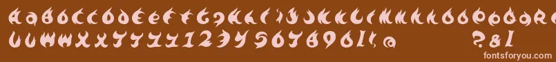Te7002 Font – Pink Fonts on Brown Background