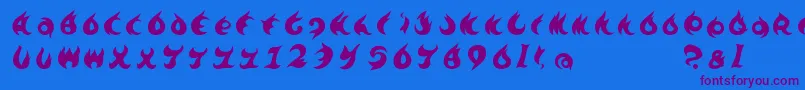 Te7002 Font – Purple Fonts on Blue Background