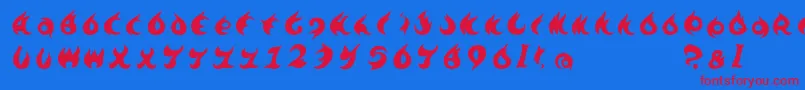 Te7002 Font – Red Fonts on Blue Background