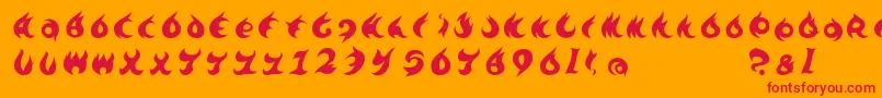 フォントTe7002 – オレンジの背景に赤い文字