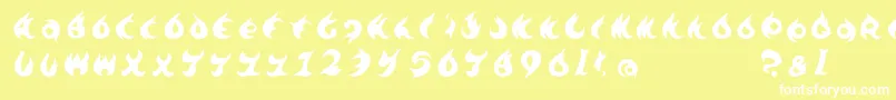 Te7002 Font – White Fonts on Yellow Background