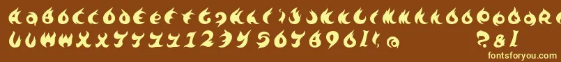 Fonte Te7002 – fontes amarelas em um fundo marrom