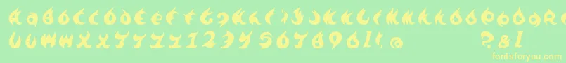 Шрифт Te7002 – жёлтые шрифты на зелёном фоне