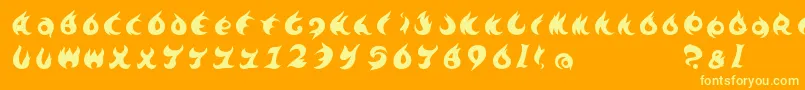 フォントTe7002 – オレンジの背景に黄色の文字