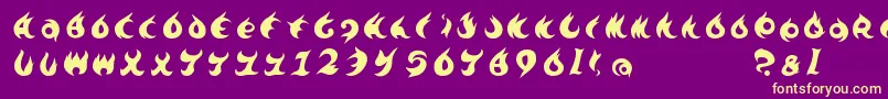Te7002 Font – Yellow Fonts on Purple Background