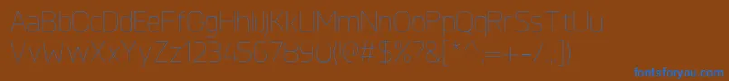 KnulUltralight Font – Blue Fonts on Brown Background