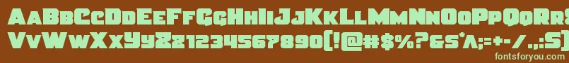 Justicestraight Font – Green Fonts on Brown Background