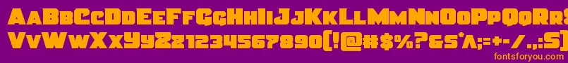 Justicestraight Font – Orange Fonts on Purple Background