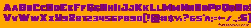 Justicestraight Font – Purple Fonts on Orange Background