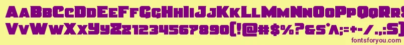 Justicestraight Font – Purple Fonts on Yellow Background