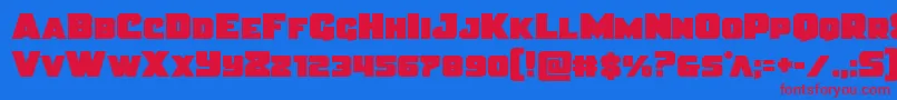 Justicestraight Font – Red Fonts on Blue Background