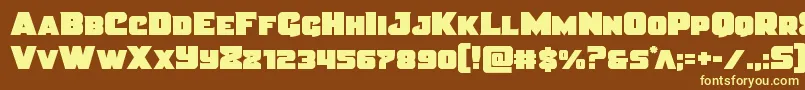 Justicestraight Font – Yellow Fonts on Brown Background