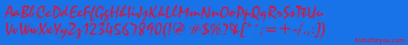 Cycloneplain Font – Red Fonts on Blue Background