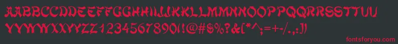 Mandarinc-Schriftart – Rote Schriften auf schwarzem Hintergrund