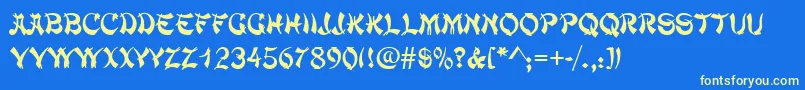 Mandarinc Font – Yellow Fonts on Blue Background