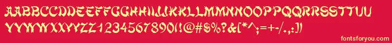 Mandarinc Font – Yellow Fonts on Red Background