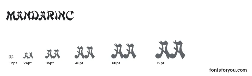 Größen der Schriftart Mandarinc