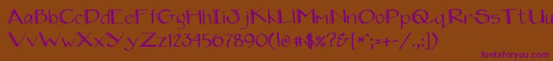 Шрифт DjClassic – фиолетовые шрифты на коричневом фоне