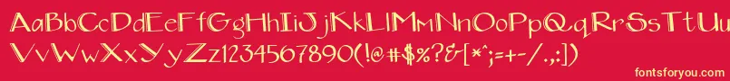 Więcej informacji o czcionce DjClassic Czcionka DjClassic – żółte czcionki na czerwonym tle
