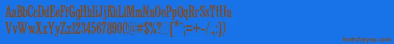 BruskovayaCompressedPlain.001.001 Font – Brown Fonts on Blue Background