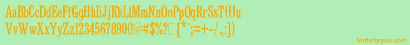 BruskovayaCompressedPlain.001.001-Schriftart – Orangefarbene Schriften auf grünem Hintergrund